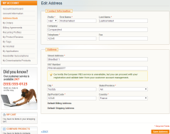 Customer Account Edit Address