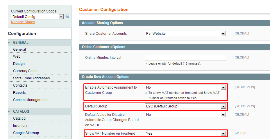Configuration des clients